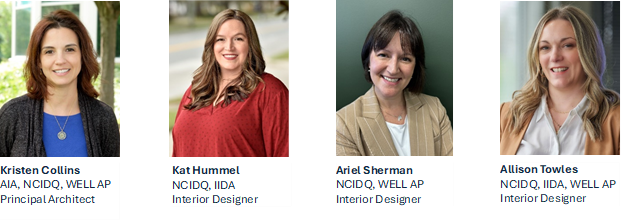 headshots of four certified interior designers, Kristen Collins, Kat Hummer, Ariel Sherman and Allison Towles