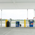 Fueling pumps at the fuel facility